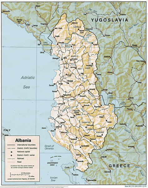 Albanian map