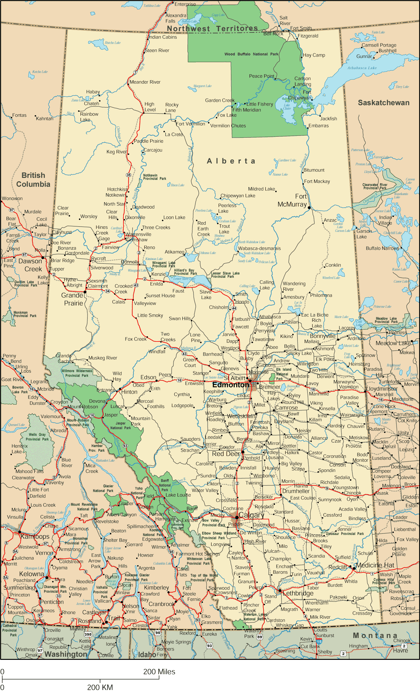 Alberta Map Alberta Canada • mappery