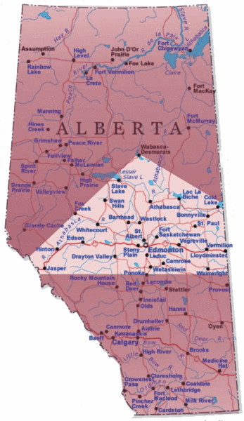 Alberta Tourist Map