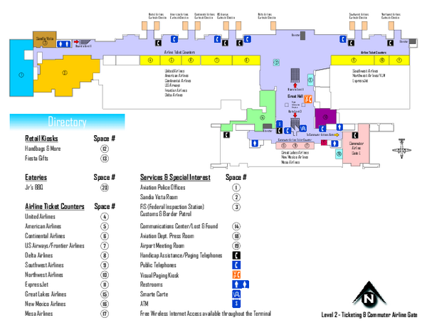 Albuquerque International Sunport Airport Map