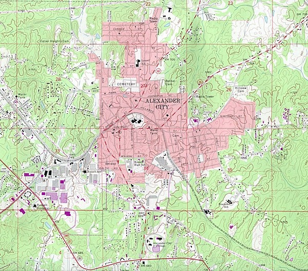 Map Of Alexander City Alabama Alexander City Map - Alexander City Alabama • Mappery