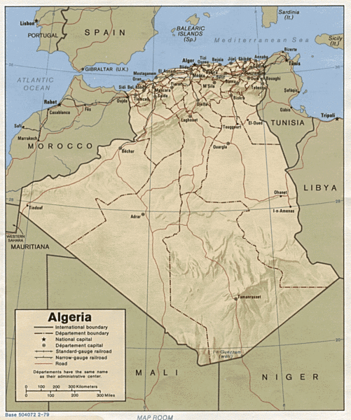 Algeria Tourist Map