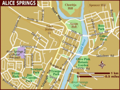 Alice Springs, Australia Tourist Map
