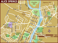 Alice Springs, Australia Tourist Map Alice Springs, Australia Tourist Map