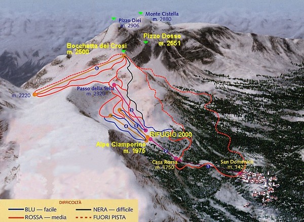 Alpe Ciamporino Ski Trail Map