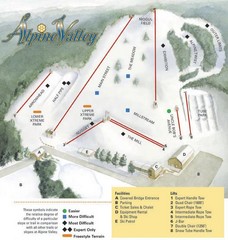Alpine Valley Ski Area Ski Trail Map