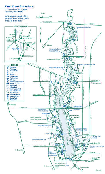 Alum Creek State Park map