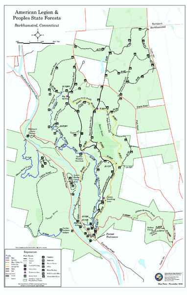 American Legion State Forest trail map - barkhamsted ct • mappery