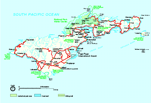 American Samoa National Park Official Park Map