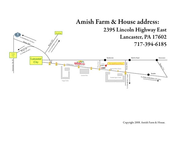 Amish Farm and House Route Map