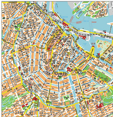 Amsterdam City Tourist Map
