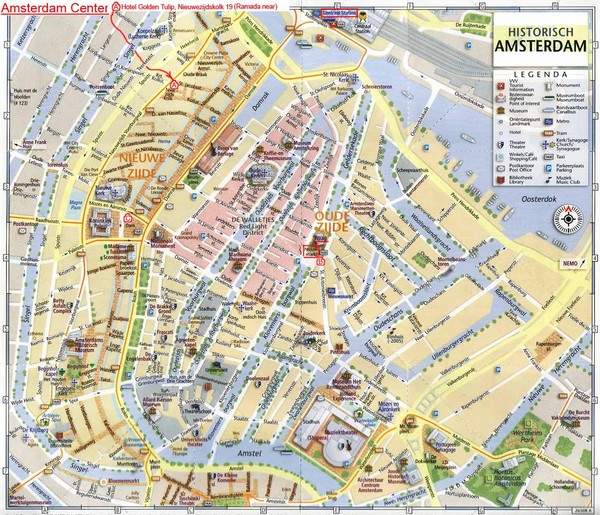 Amsterdam City Tourist Map