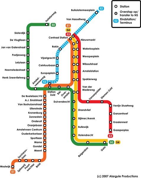 Amsterdam Metro Map