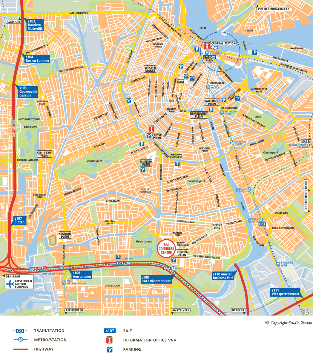 Amsterdam Tourist Map - Amsterdam • mappery