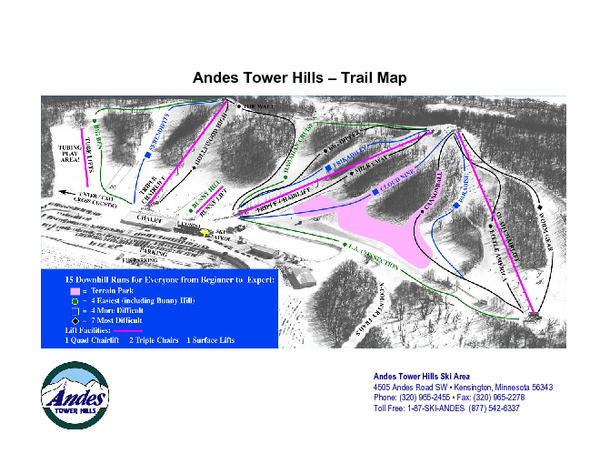 Andes Tower Hills Ski Trail Map
