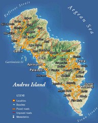 Andros Island Tourist Map