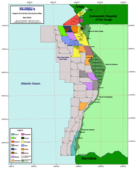 Angola Oil and Gas Map