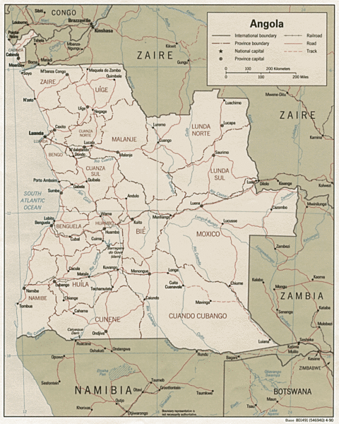 Angola Political Map