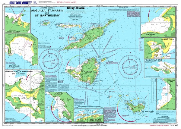 Anguilla St. Martin St. Barthelemy Nautical Map