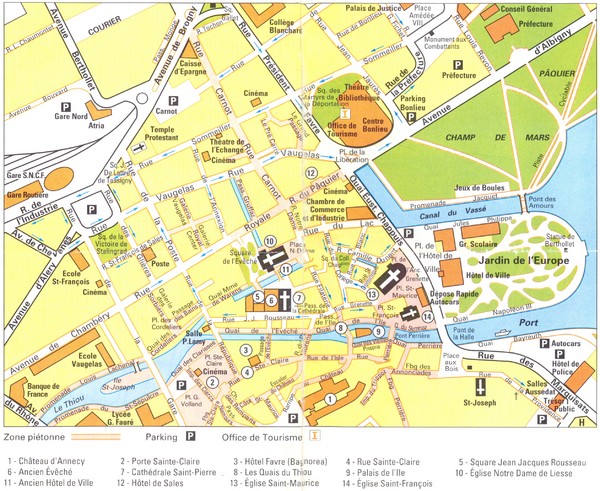 Annecy centre Map
