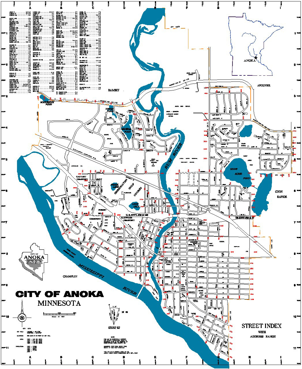 Anoka City Map Anoka Minnesota Mappery Anoka City Map Anoka Minnesota Mappery