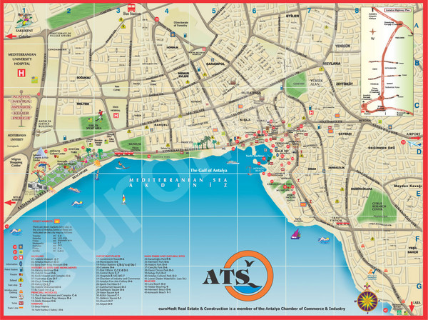Antalya Turkey Tourist Map