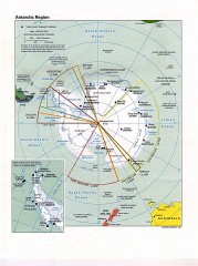 Antarctic Region Political Map 1997