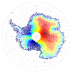 Antarctica Land and Ice Elevation Map