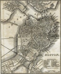 Antique map of Boston from 1842