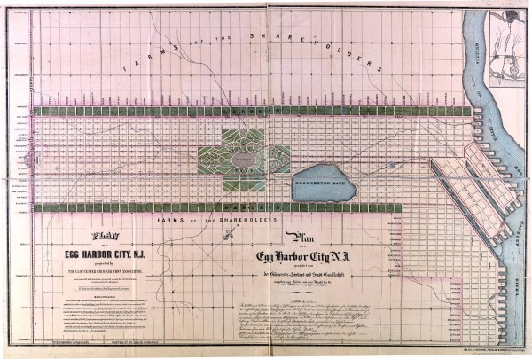 Antique map of Egg Harbor City from 1857