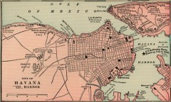 Antique map of Havana, Cuba from 1901