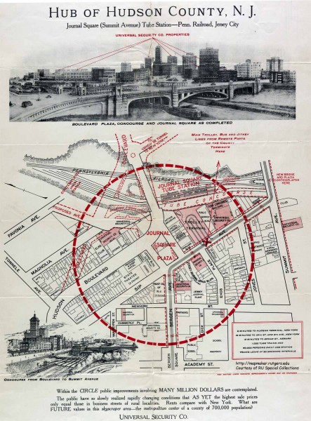 Antique map of Jersey City from 1925