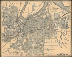 Antique map of Kansas City from 1907