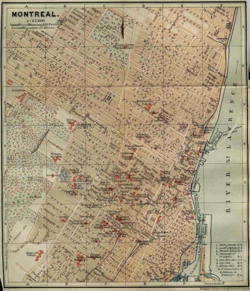 Antique map of Montreal from 1894