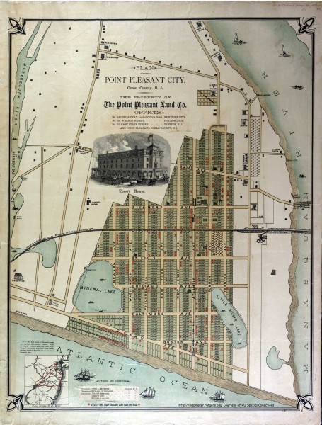 Antique map of Point Pleasant from 1880