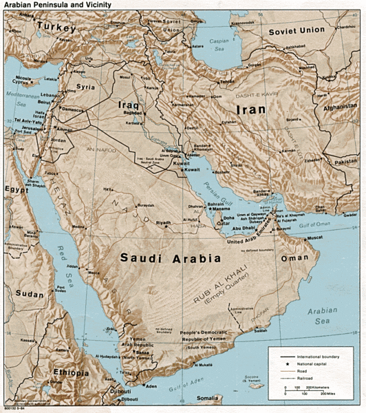 Arabian Peninsula Tourist Map