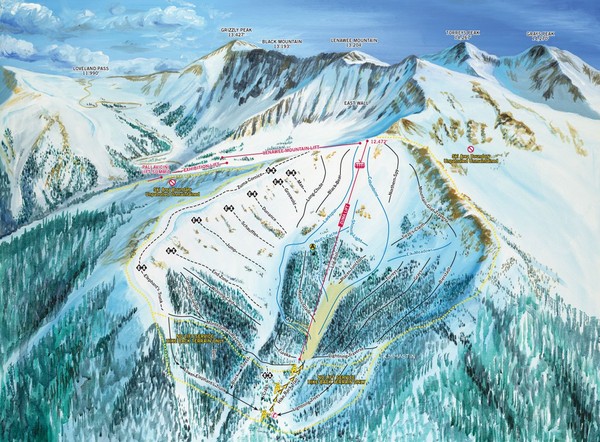 Arapahoe Basin Montezuma Bowl Ski Trail Map