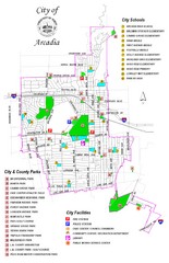 Arcadia City Parks Map