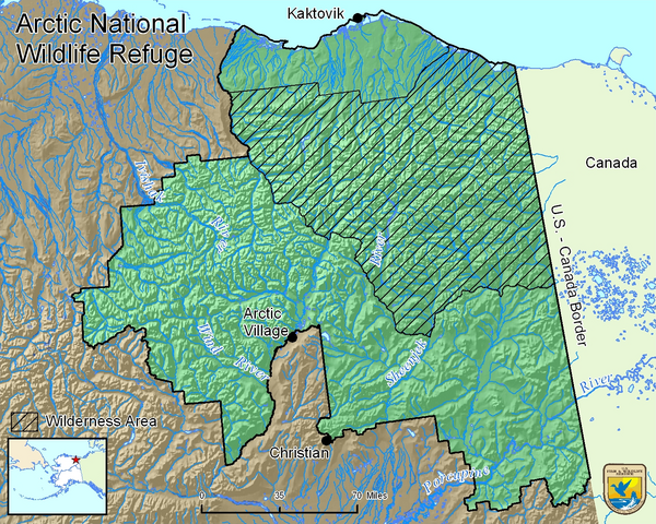 Arctic National Wildlife Refuge Boundary Map