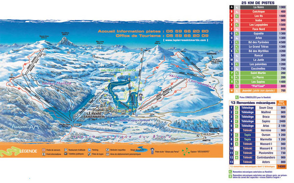 Arette-La Pierre St. Martin Ski Trail Map
