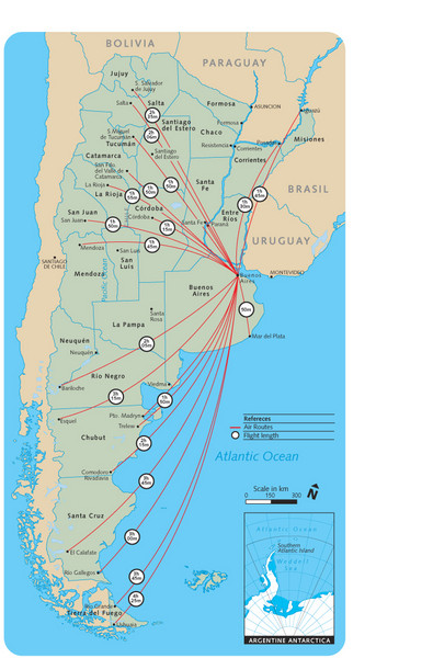 Argentina Flight Map