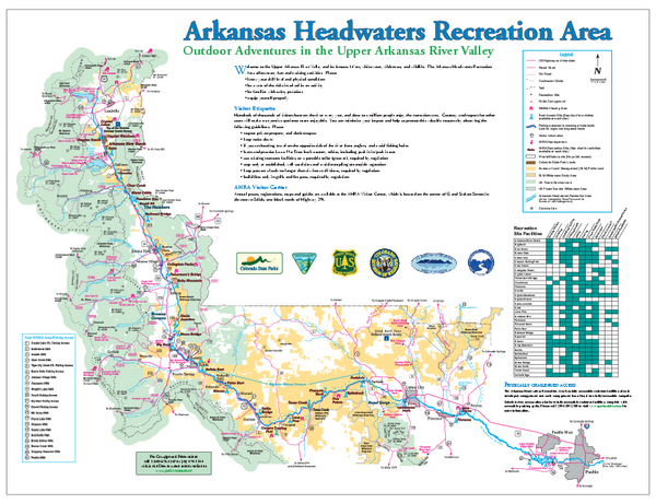 Arkansas Headwaters Recreation Area map