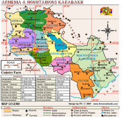Armenia & Nagorny Karabakh Map