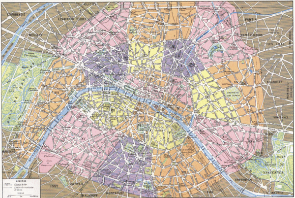 Arrondissements de Paris Map