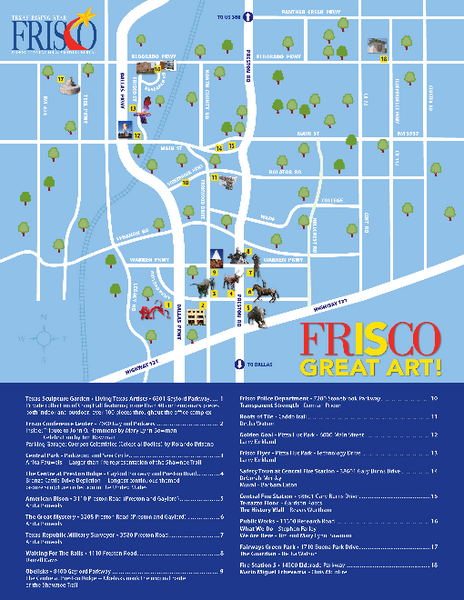 Art in Frisco, Texas Map