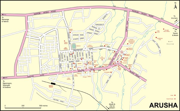 Arusha Town Map