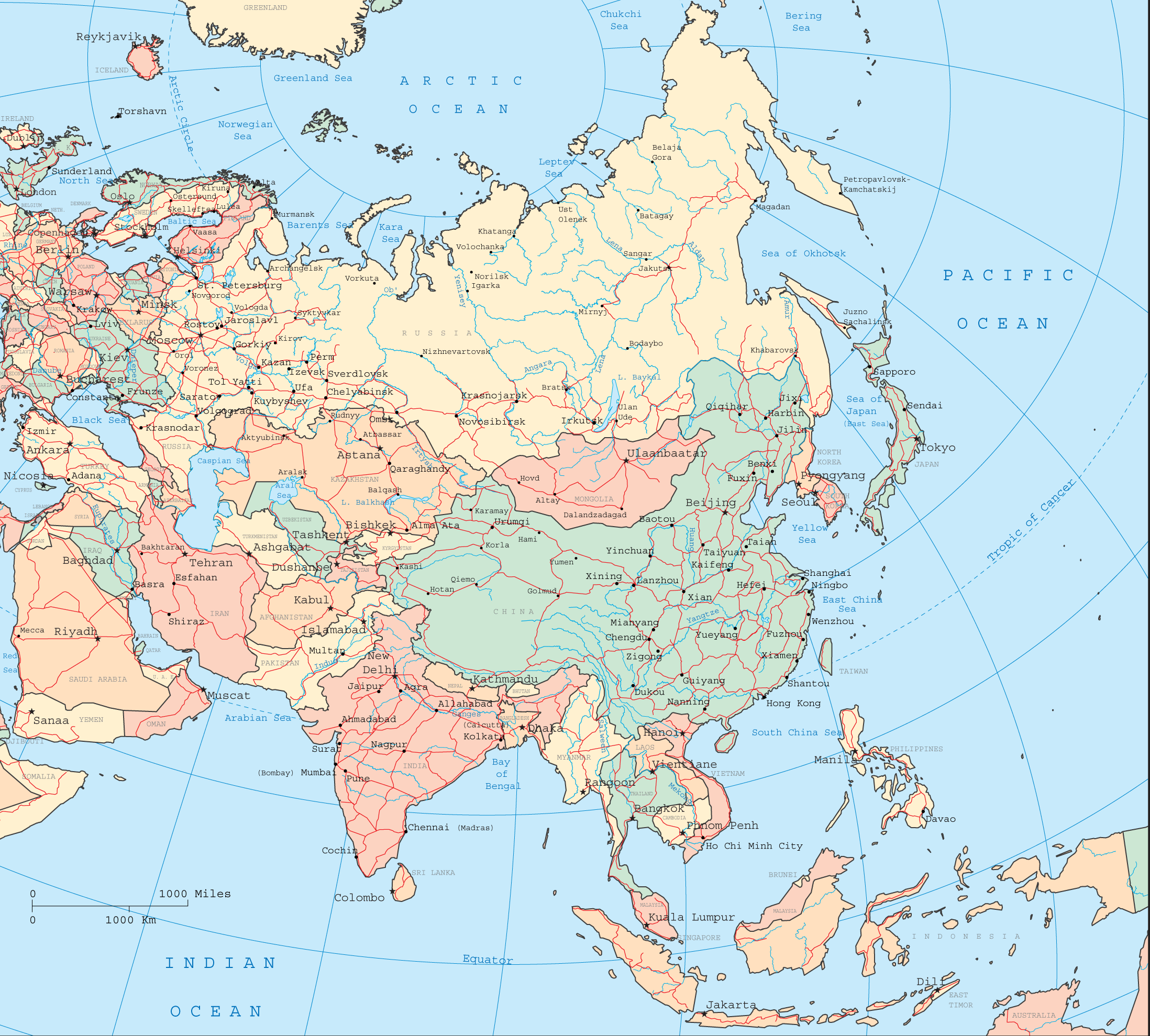 map of every country in asia