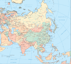 Asia Country and Tourist Map