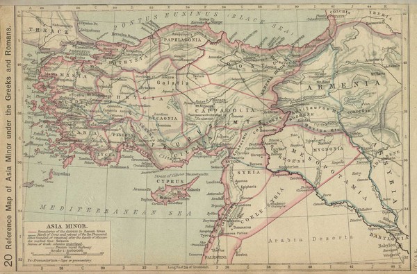 Asia Minor Under the Greeks and Romans Reference Map