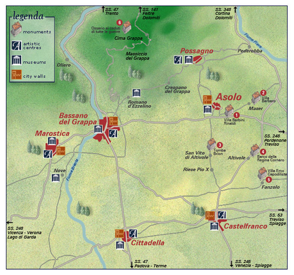 Asolo Italy Area Map